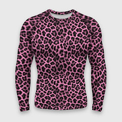 Мужской рашгард Шкура леопарда в черно розовую текстуру