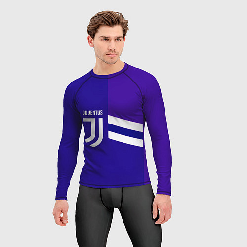 Мужской рашгард Juventus sport geometry line / 3D-принт – фото 3