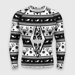 Рашгард мужской The Elder Scrolls winter deer pattern, цвет: 3D-принт