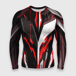 Рашгард мужской Красно-белый абстрактный демонический шлем, цвет: 3D-принт