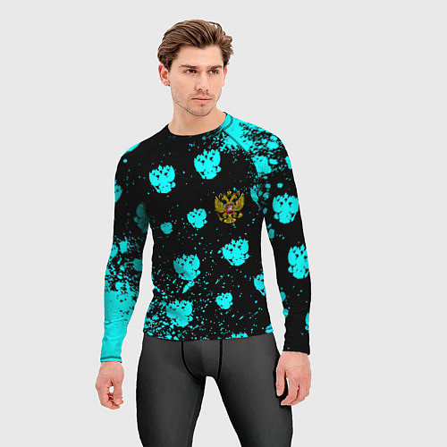 Мужской рашгард Герб текстура РФ / 3D-принт – фото 3