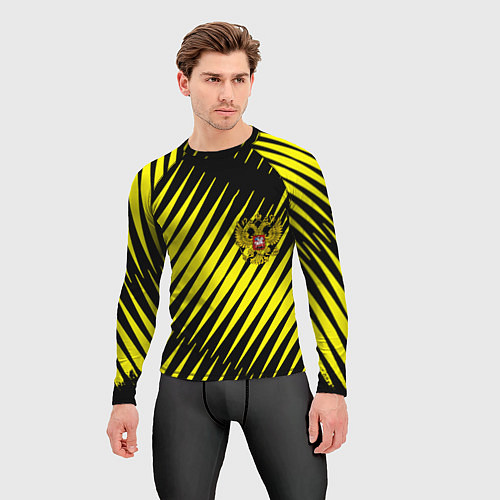 Мужской рашгард Герб РФ абстракция / 3D-принт – фото 3