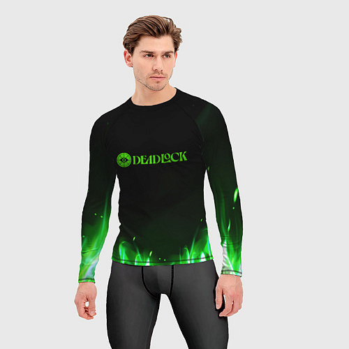 Мужской рашгард Deadlock logo зеленый огонь / 3D-принт – фото 3