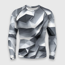Мужской рашгард Белая геометрия с искажением