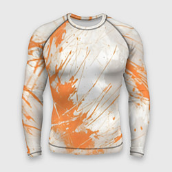 Мужской рашгард Оранжевая краска на белом