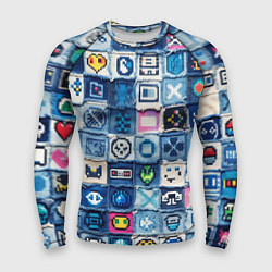 Рашгард мужской Пиксельный пэчворк, цвет: 3D-принт