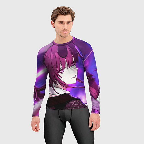 Мужской рашгард Honkai Star Rail Kafka violet light / 3D-принт – фото 3