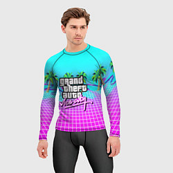 Рашгард мужской Vice city tropic collection, цвет: 3D-принт — фото 2