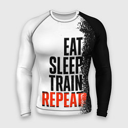 Рашгард мужской Eat sleep train repeat, цвет: 3D-принт