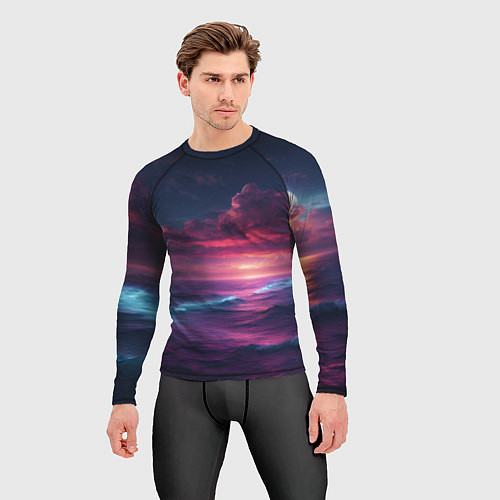 Мужской рашгард Night sea / 3D-принт – фото 3