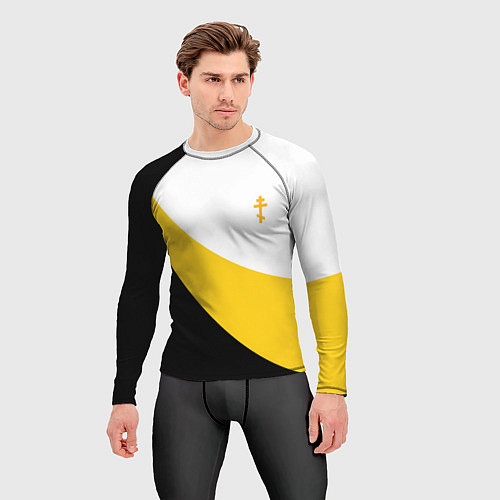 Мужской рашгард Мы русские с нами Бог малый желтый крест Николай I / 3D-принт – фото 3
