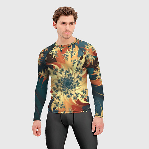 Мужской рашгард Оптические узоры фракталы / 3D-принт – фото 3
