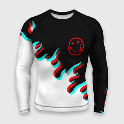 Мужской рашгард Нирвана глитч огонь