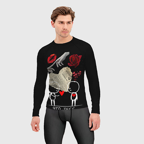 Мужской рашгард Любовь - сердце / 3D-принт – фото 3