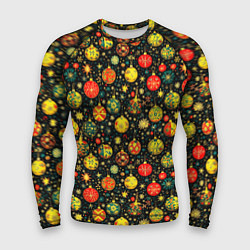 Мужской рашгард Новогодние елочные шары