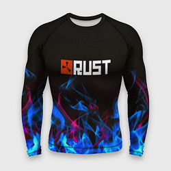 Рашгард мужской Rust neon flame, цвет: 3D-принт