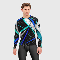 Рашгард мужской Разноцветные праздничные линии, цвет: 3D-принт — фото 2