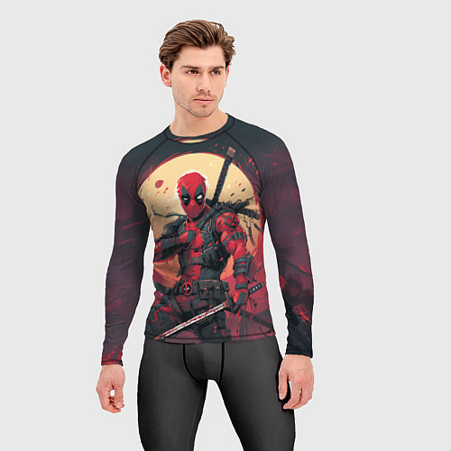 Мужской рашгард Дэдпул самурай / 3D-принт – фото 3