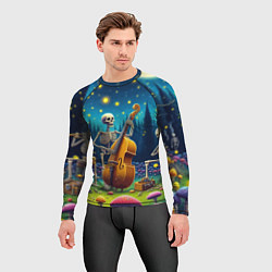 Рашгард мужской Ансамбль черепов даёт концерт под луной, цвет: 3D-принт — фото 2