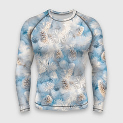 Рашгард мужской Мороз и солнце - еловые шишки, цвет: 3D-принт