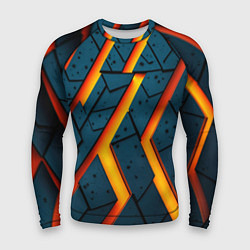 Мужской рашгард Металлическая броня и оранжевое свечение