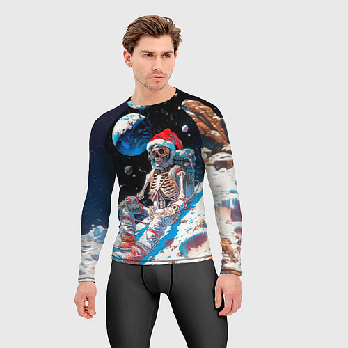 Мужской рашгард Санта скелет астронавт / 3D-принт – фото 3