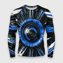 Мужской рашгард Чёрно-синяя сфера киберпанк