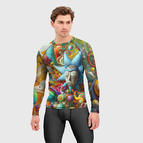 Мужской рашгард Рик Санчес - абстракция / 3D-принт – фото 3