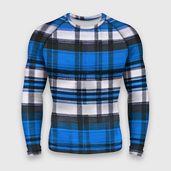 Мужской рашгард Сине-белая ткань в клетку