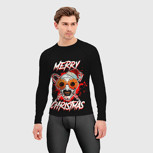 Мужской рашгард Merry Christmas Terrifier / 3D-принт – фото 3