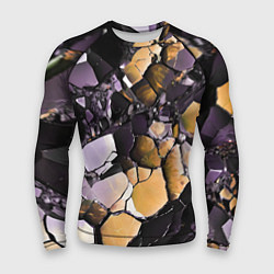 Рашгард мужской Чёрно-жёлтый камень, цвет: 3D-принт