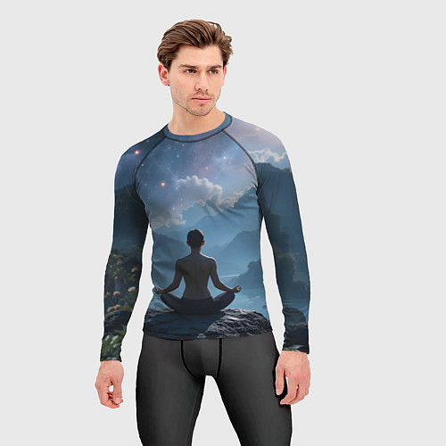 Мужской рашгард Ночная медитация / 3D-принт – фото 3