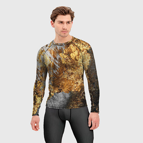Мужской рашгард Текстура золота и бетона / 3D-принт – фото 3