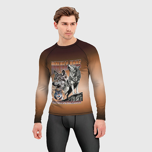 Мужской рашгард Волки с надписью / 3D-принт – фото 3