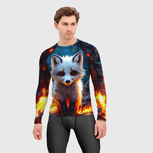 Мужской рашгард Песец в огне / 3D-принт – фото 3