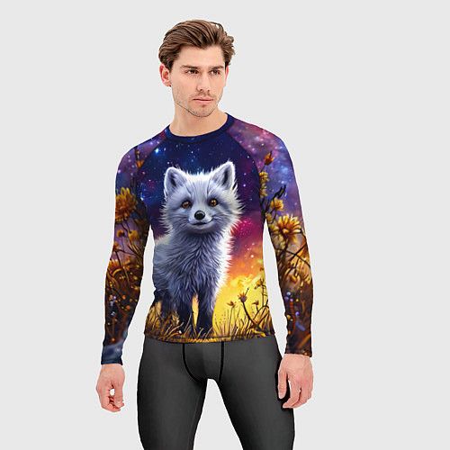 Мужской рашгард Песец в звездную ночь / 3D-принт – фото 3