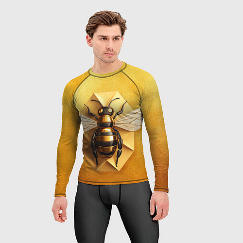 Мужской рашгард Пчела на золоте / 3D-принт – фото 3