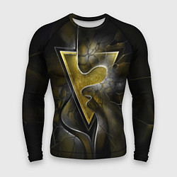 Мужской рашгард Золотой треугольник под стеклянной вуалью с волнам