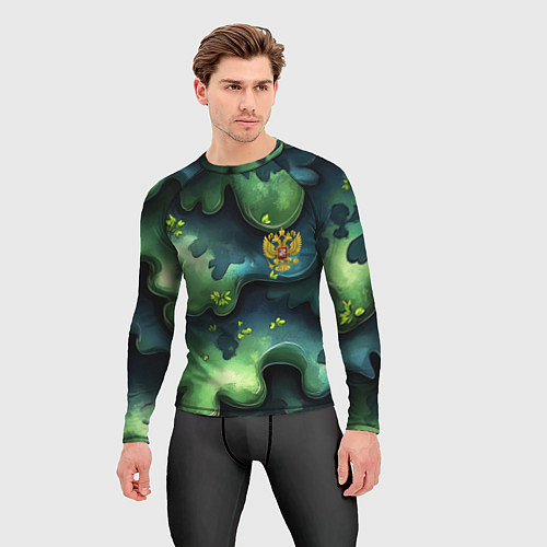 Мужской рашгард Летний абстрактный камуфляж / 3D-принт – фото 3