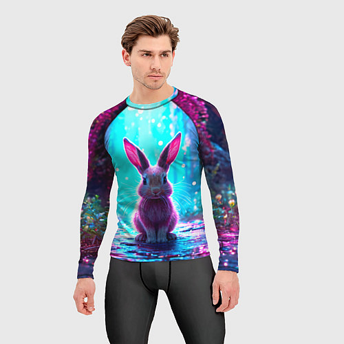 Мужской рашгард Зайчик в сказочном лесу / 3D-принт – фото 3
