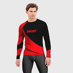 Рашгард мужской Sport чёрно-красный двуцветный, цвет: 3D-принт — фото 2