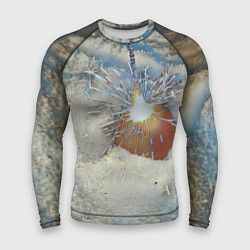 Рашгард мужской Искрящийся мандарин на снегу, цвет: 3D-принт