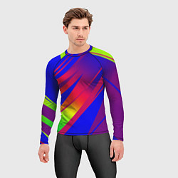 Рашгард мужской Красно-синий с полосами градиент, цвет: 3D-принт — фото 2