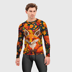 Рашгард мужской Лисенок в осенних листьях, цвет: 3D-принт — фото 2