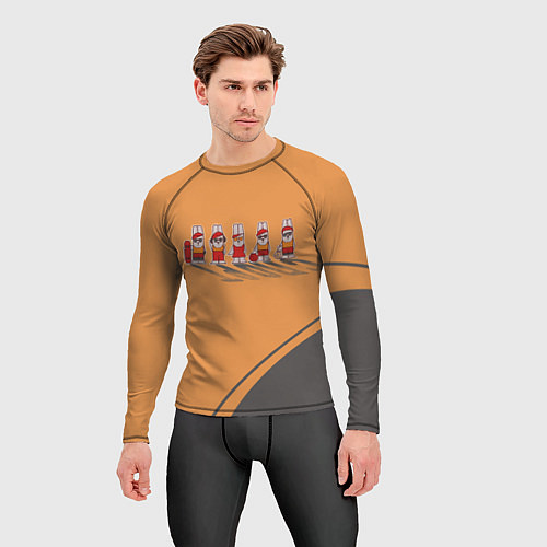 Мужской рашгард Пять спортивных кроликов / 3D-принт – фото 3