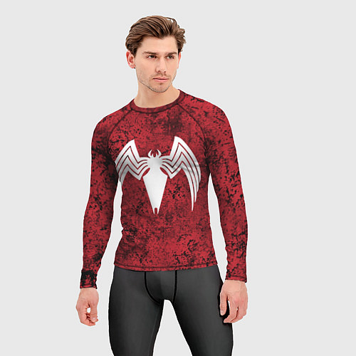 Мужской рашгард Знак венома на красном / 3D-принт – фото 3