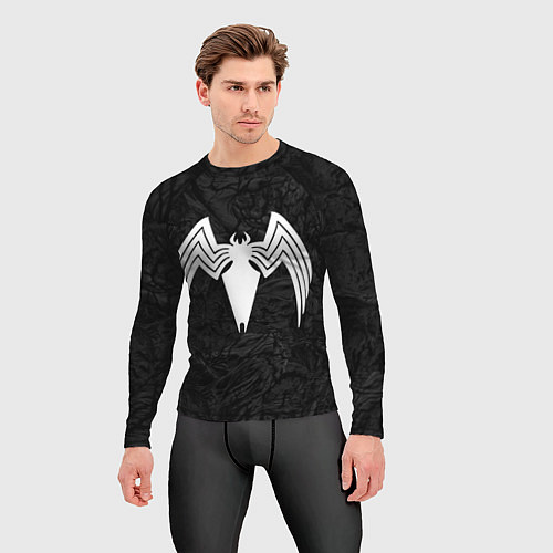 Мужской рашгард Знак венома с текстурой симбиота / 3D-принт – фото 3