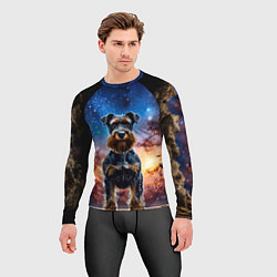 Рашгард мужской Ризеншнауцер в космосе, цвет: 3D-принт — фото 2