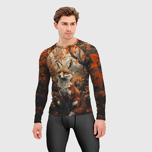 Мужской рашгард Лис в лесной чаще / 3D-принт – фото 3