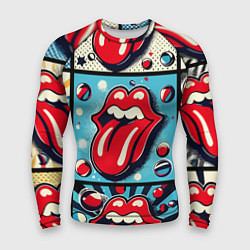 Рашгард мужской Rolling Stones logo - pop art, цвет: 3D-принт